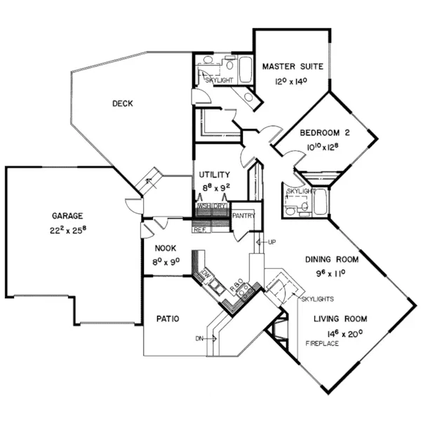 Traditional House Plan First Floor - Van Gogh Ranch Home 085D-0344 - Shop House Plans and More