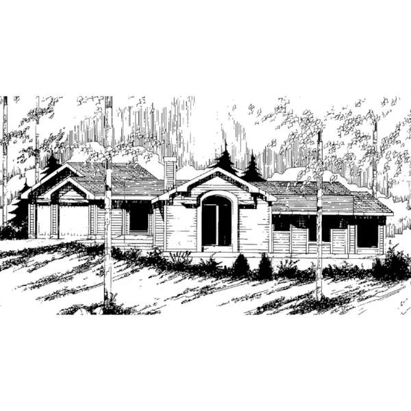 Traditional House Plan Front of Home - Van Gogh Ranch Home 085D-0344 - Shop House Plans and More