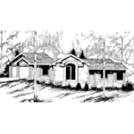 Traditional House Plan Front of Home - Van Gogh Ranch Home 085D-0344 - Shop House Plans and More