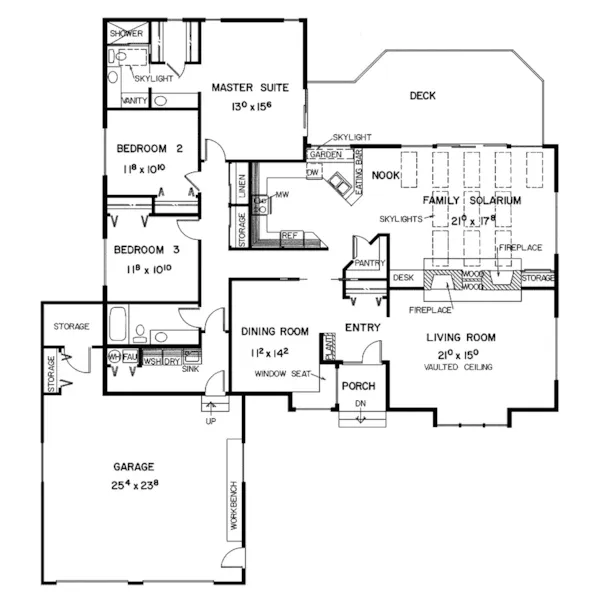 Contemporary House Plan First Floor - Holman Hollow Ranch Home 085D-0345 - Search House Plans and More