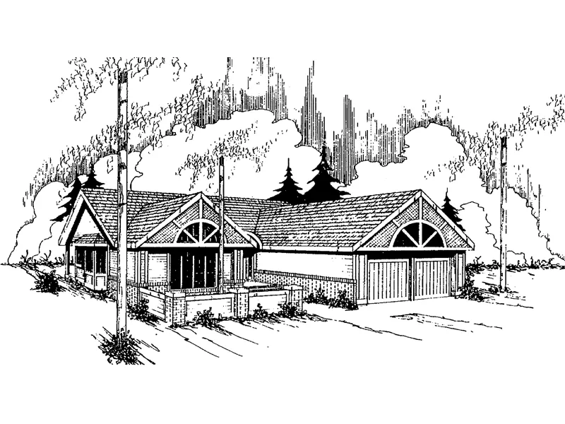 Ranch House Plan Front of Home - Windfall Farm Ranch Home 085D-0347 - Shop House Plans and More
