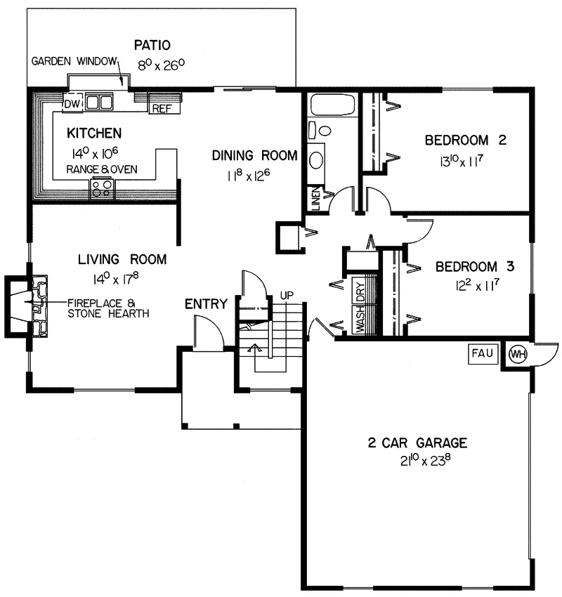 Spanish House Plan First Floor - Tarlton Point Contemporary Home 085D-0352 - Shop House Plans and More