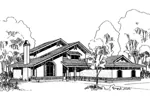 Spanish House Plan Front of Home - Tarlton Point Contemporary Home 085D-0352 - Shop House Plans and More