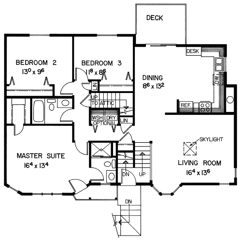 Ranch House Plan First Floor - Sagebrush Trail Split-Level Home 085D-0353 - Shop House Plans and More