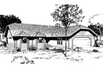 Traditional House Plan Front of Home - Cartwright Point Ranch Home 085D-0354 - Search House Plans and More