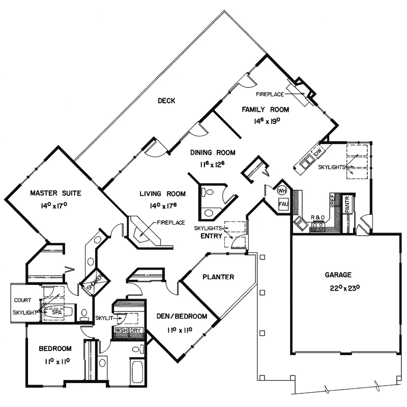 Mountain House Plan First Floor - Arturo Ranch Home 085D-0355 - Search House Plans and More