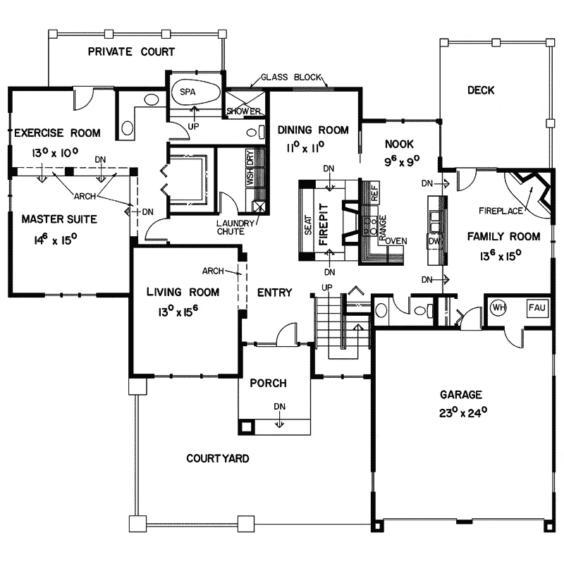 European House Plan First Floor - Mulberry Forest Country Home 085D-0356 - Shop House Plans and More