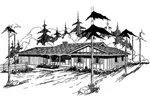 Tudor House Plan Front of Home - Treeline Ranch Home 085D-0358 - Shop House Plans and More