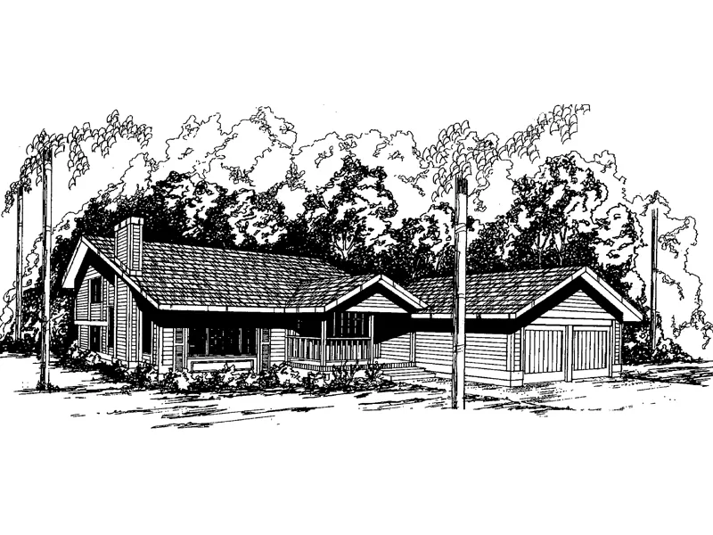 Ranch House Plan Front of Home - Castlereagh Traditional Home 085D-0359 - Search House Plans and More
