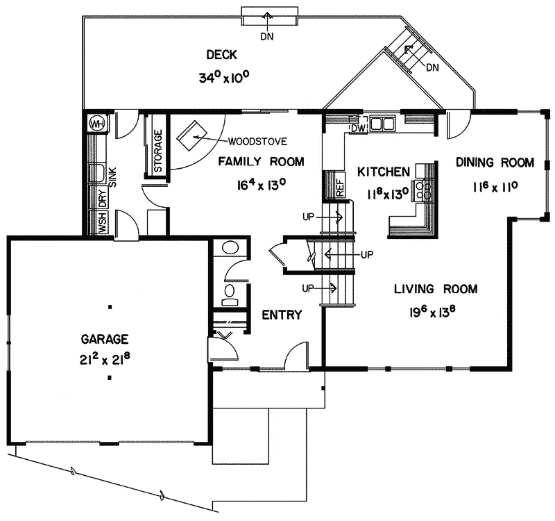 Contemporary House Plan First Floor - Holly Terrace Contemporary Home 085D-0360 - Search House Plans and More