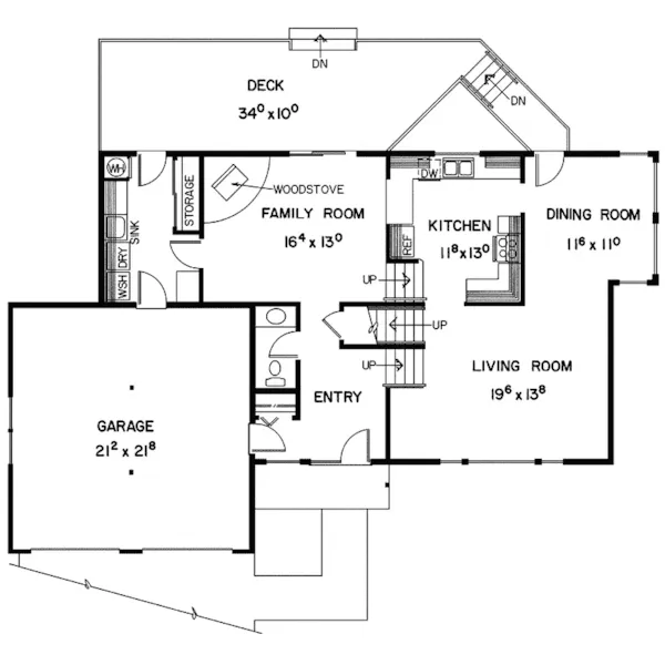 Contemporary House Plan First Floor - Holly Terrace Contemporary Home 085D-0360 - Search House Plans and More