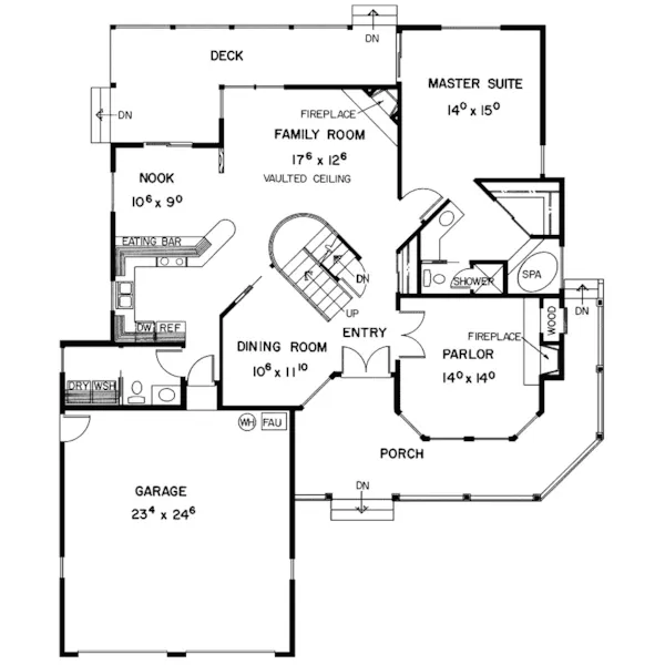 Traditional House Plan First Floor - Pepperdine Farmhouse 085D-0362 - Shop House Plans and More