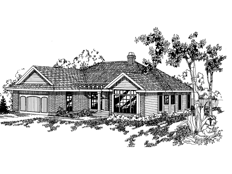 Traditional House Plan Front of Home - Fourche Creek Traditional Home 085D-0364 - Search House Plans and More