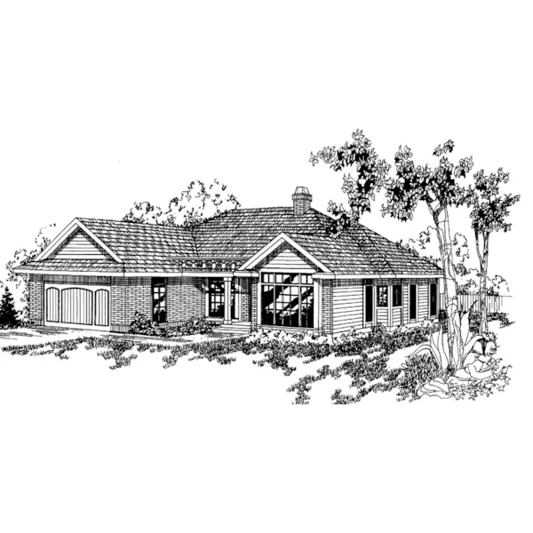 Traditional House Plan Front of Home - Fourche Creek Traditional Home 085D-0364 - Search House Plans and More