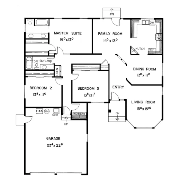 Ranch House Plan First Floor - Valvero Ranch Home 085D-0365 - Shop House Plans and More