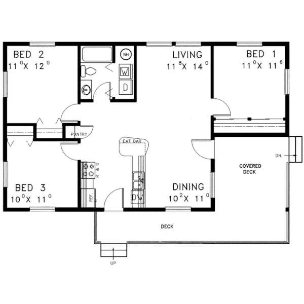 Ranch House Plan First Floor - Madison Ferry Rustic Home 085D-0368 - Shop House Plans and More