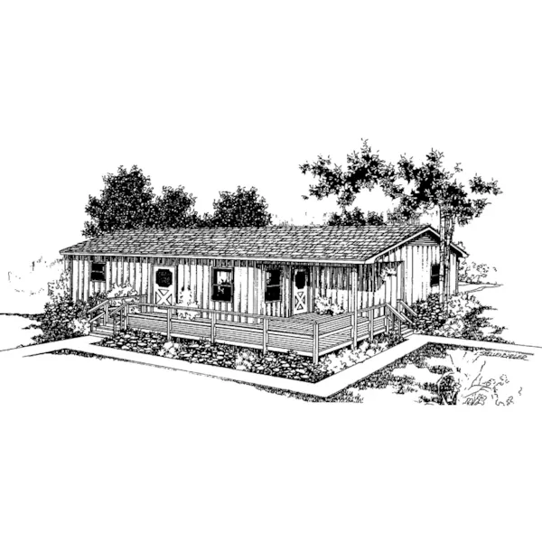 Ranch House Plan Front of Home - Madison Ferry Rustic Home 085D-0368 - Shop House Plans and More