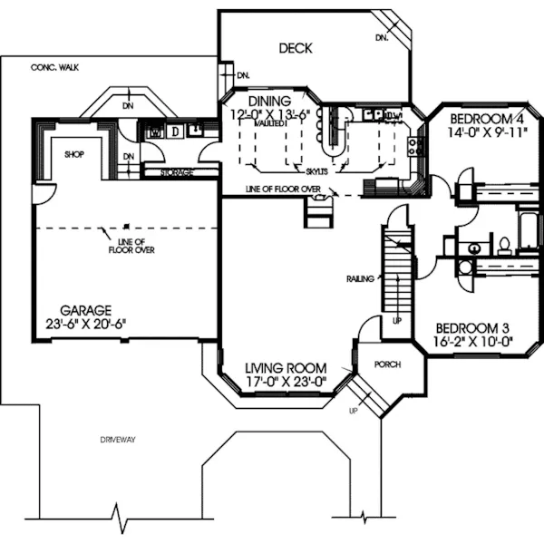 Victorian House Plan First Floor - Talbot Place Contemporary Home 085D-0369 - Shop House Plans and More