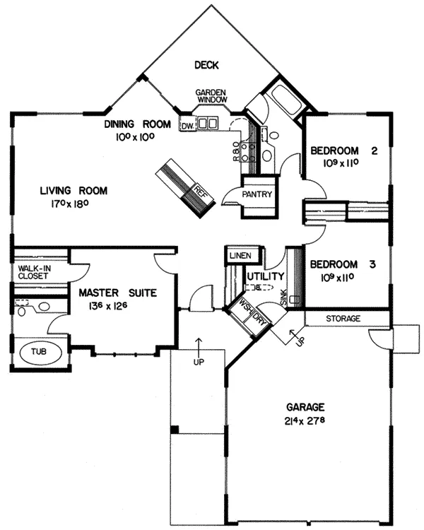 Ranch House Plan First Floor - Lisa Maria Ranch Home 085D-0370 - Shop House Plans and More