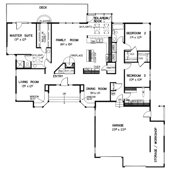 Ranch House Plan First Floor - Rollingwood Ranch Home 085D-0371 - Shop House Plans and More