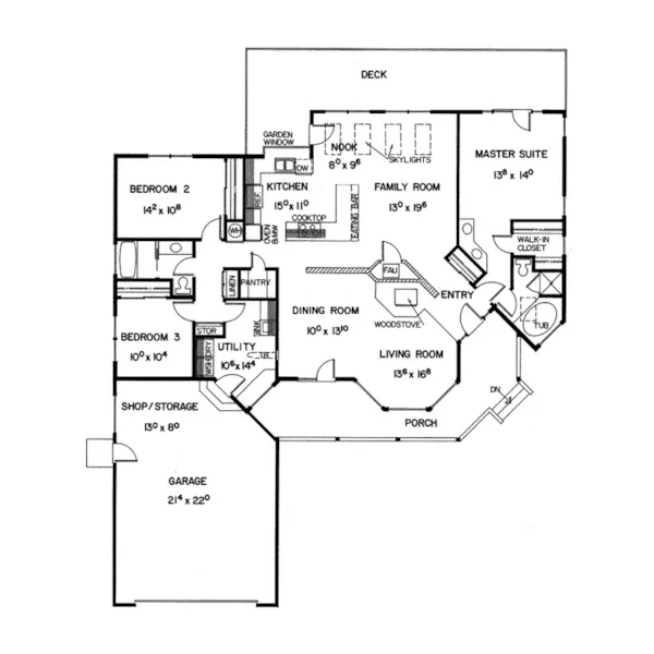 Ranch House Plan First Floor - Tangrove Country Farmhouse 085D-0373 - Shop House Plans and More