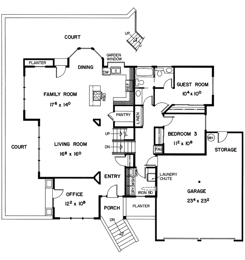 European House Plan First Floor - Grand Palm Contemporary Home 085D-0374 - Search House Plans and More