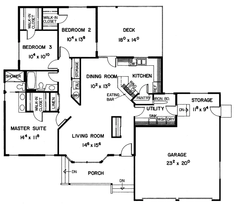 Ranch House Plan First Floor - Lilly Hollow Cozy Ranch Home 085D-0375 - Shop House Plans and More