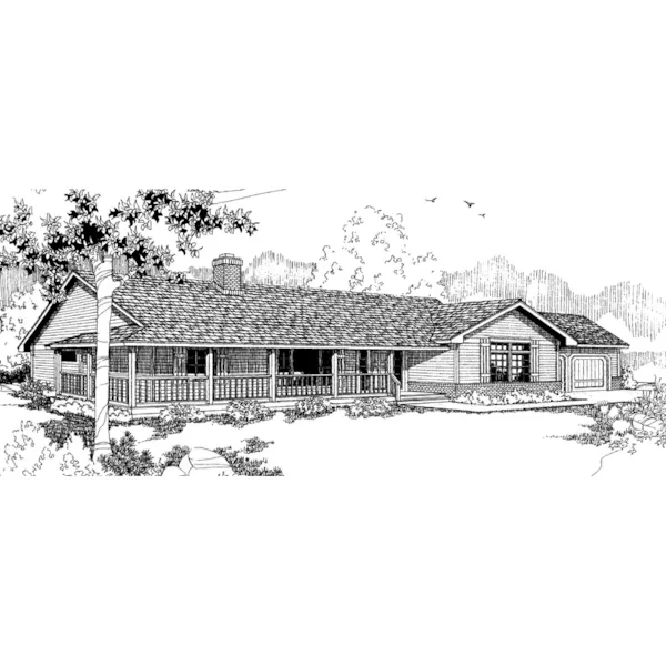 Traditional House Plan Front of Home - Hocking Hill Country Home 085D-0376 - Search House Plans and More