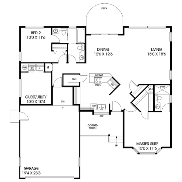 Traditional House Plan First Floor - Westshyre Ranch Home 085D-0378 - Shop House Plans and More