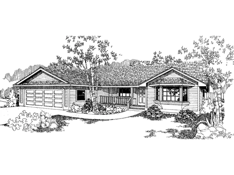 Ranch House Plan Front of Home - Westshyre Ranch Home 085D-0378 - Shop House Plans and More