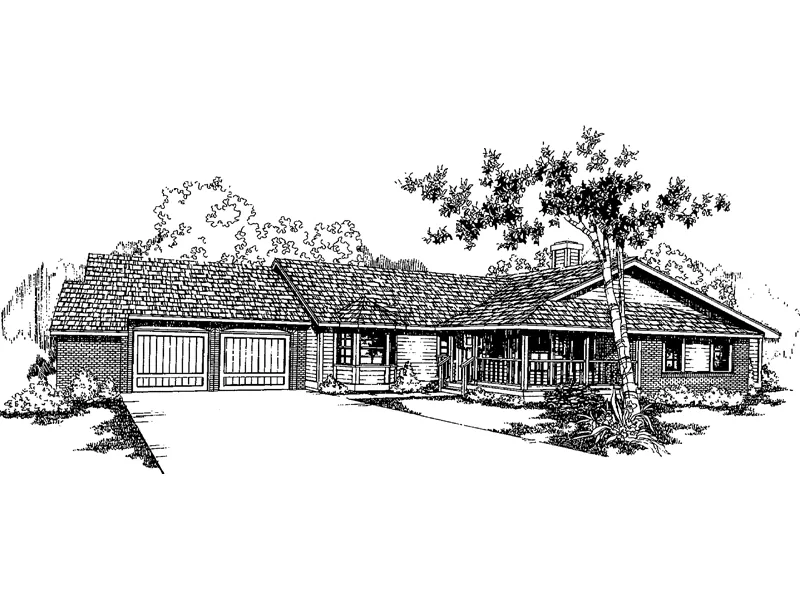 Ranch House Plan Front of Home - Roderick Falls Country Home 085D-0379 - Shop House Plans and More