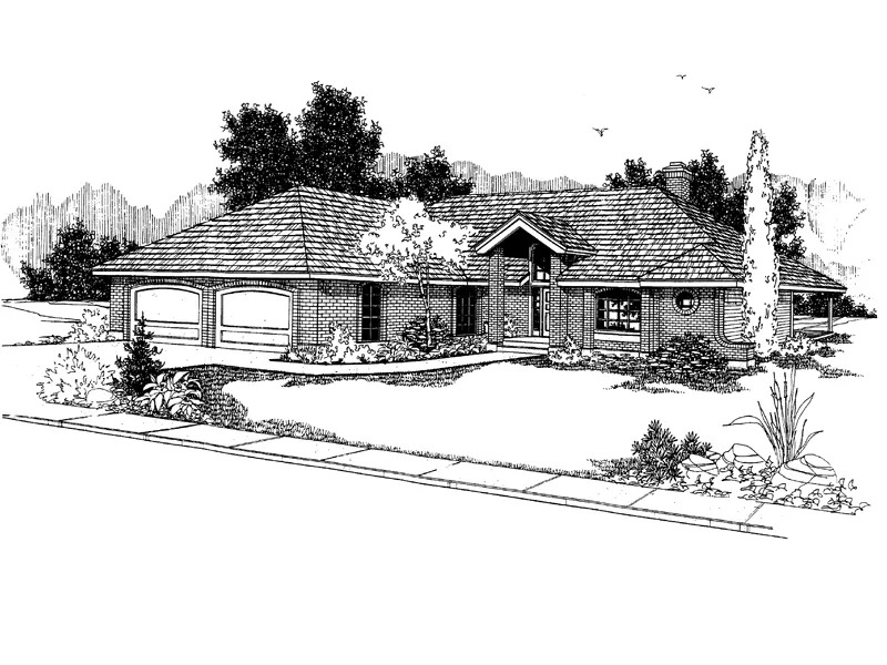 Contemporary House Plan Front of Home - Timberpoint Contemporary Home 085D-0381 - Shop House Plans and More
