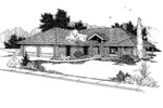 Ranch House Plan Front of Home - Timberpoint Contemporary Home 085D-0381 - Shop House Plans and More