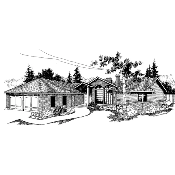 Ranch House Plan Front of Home - Buckhannon Contemporary Home 085D-0382 - Search House Plans and More