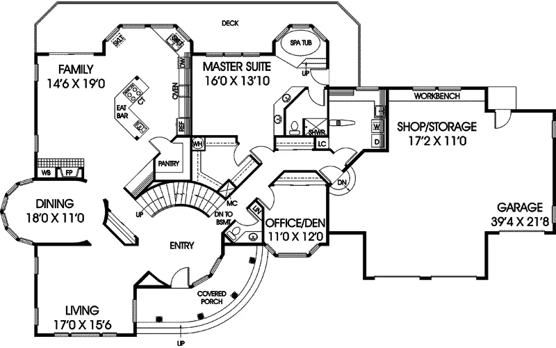 European House Plan First Floor - Genoa Luxury European Home 085D-0383 - Search House Plans and More