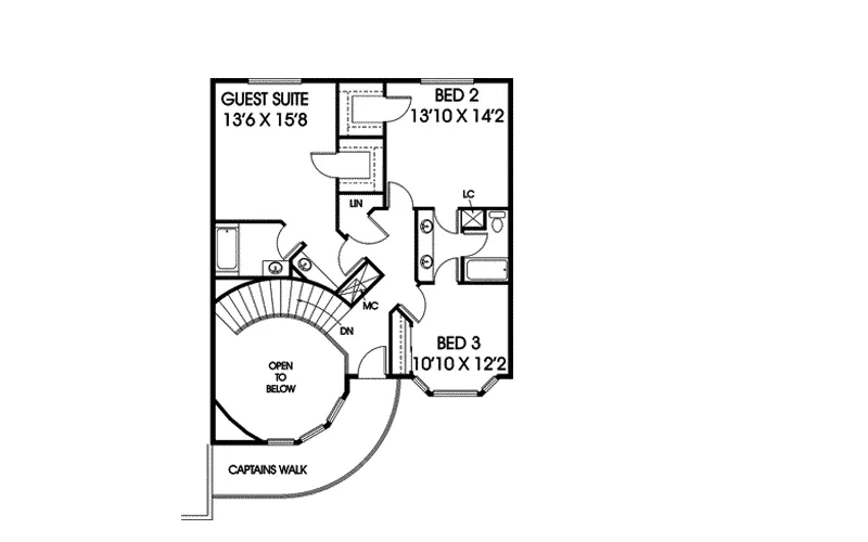 European House Plan Second Floor - Genoa Luxury European Home 085D-0383 - Search House Plans and More