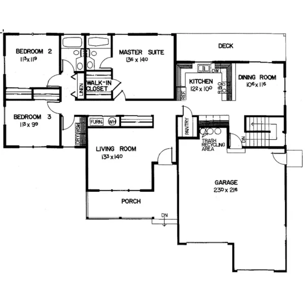 Country House Plan First Floor - Camellia Ranch Home 085D-0384 - Search House Plans and More