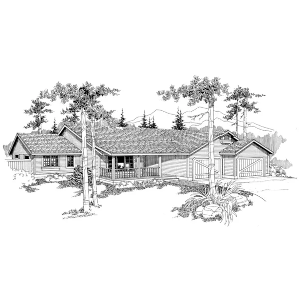 Country House Plan Front of Home - Camellia Ranch Home 085D-0384 - Search House Plans and More