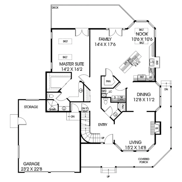 Traditional House Plan First Floor - Siriana Country Home 085D-0385 - Shop House Plans and More