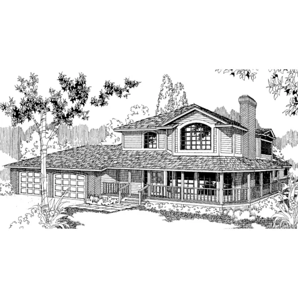 Traditional House Plan Front of Home - Siriana Country Home 085D-0385 - Shop House Plans and More