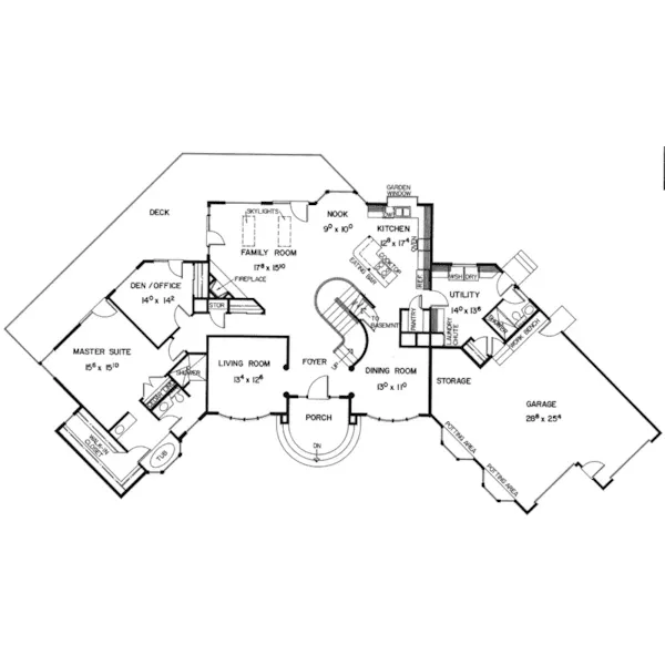 Tudor House Plan First Floor - Archer Manor Luxury Home 085D-0386 - Search House Plans and More