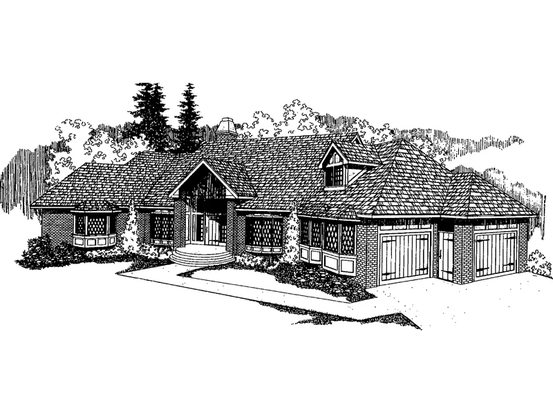 Tudor House Plan Front of Home - Archer Manor Luxury Home 085D-0386 - Search House Plans and More