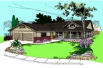 Traditional House Plan Front of Home - Bowmens Ridge Country Ranch Home 085D-0387 - Search House Plans and More