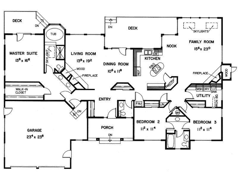 Bungalow House Plan First Floor - Timbercrest Contemporary Home 085D-0388 - Shop House Plans and More