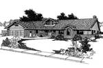 Ranch House Plan Front of Home - Timbercrest Contemporary Home 085D-0388 - Shop House Plans and More