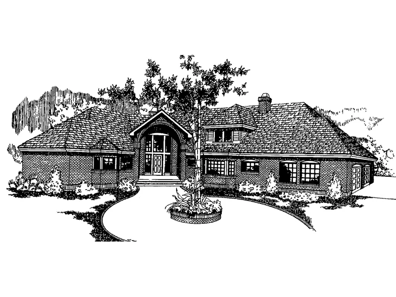 European House Plan Front of Home - Lucca European Home 085D-0389 - Shop House Plans and More