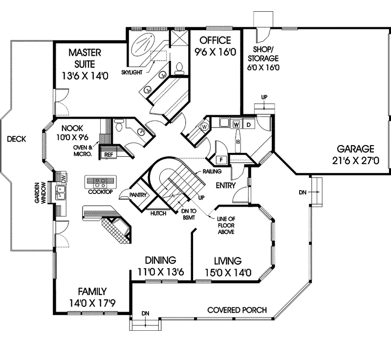Country House Plan First Floor - Grovers Cliff Country Farmhouse 085D-0390 - Search House Plans and More