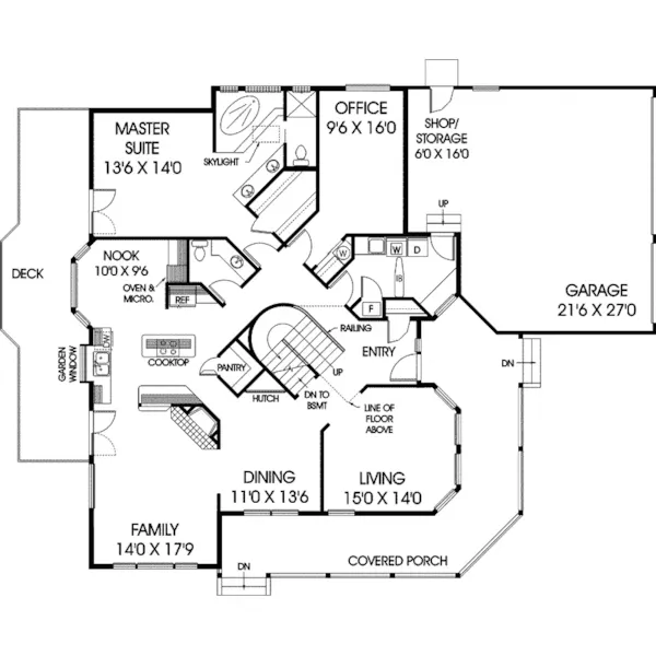 Traditional House Plan First Floor - Grovers Cliff Country Farmhouse 085D-0390 - Search House Plans and More