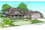 Farmhouse Plan Front of Home - Grovers Cliff Country Farmhouse 085D-0390 - Search House Plans and More