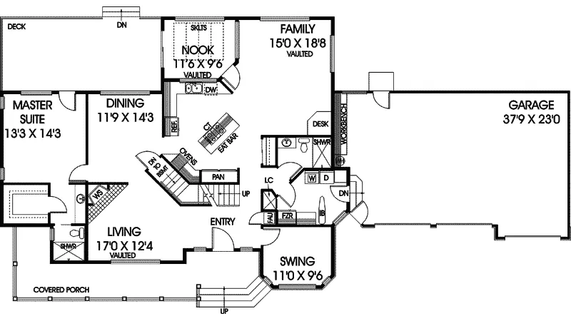 Country House Plan First Floor - Cordell Park Traditional Home 085D-0391 - Search House Plans and More